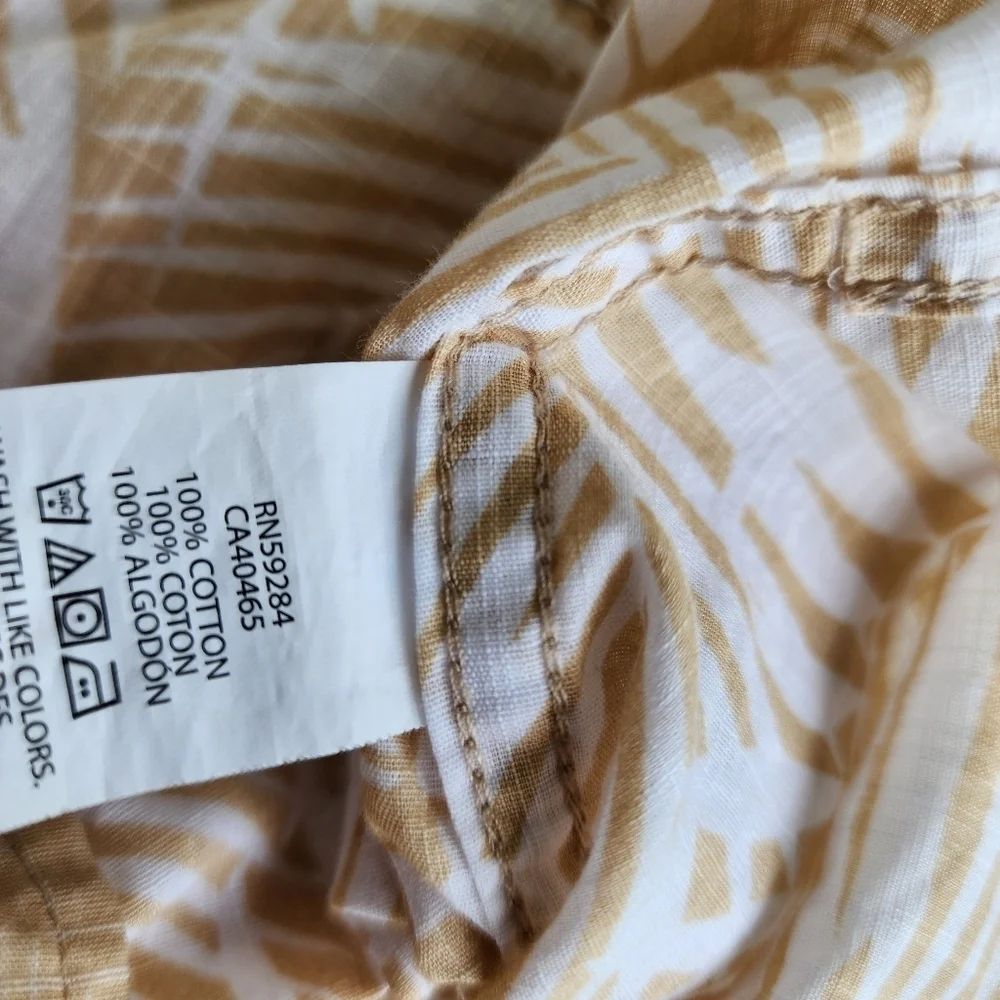 Lot of 2 PLACE H&M Casual Shirts Button Down Cotton Beige Tan Hawaii Sz 7- 8 K